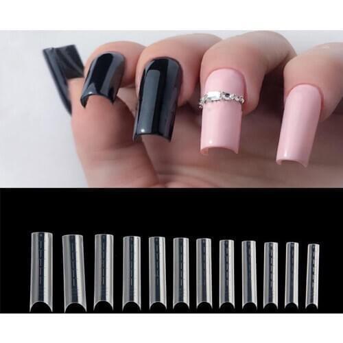 BNG 120pcs Square Dual Form Extension French False Tips Poly Nail Gel System UV GEL Acrylic DIY Nail Decoration Art Mold Tips