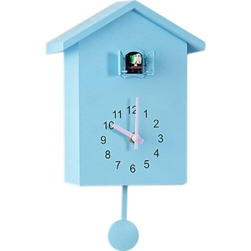 Cuckoo Clock Wall Clock- Movement Chalet-Style , Minimalist Modern Design Blue