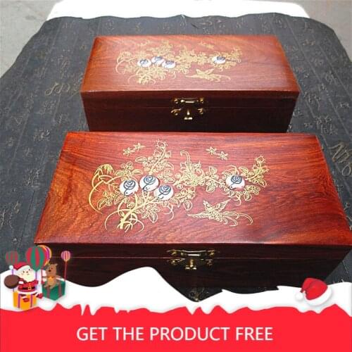 Wooden Jewelry Box Rosewood Jewelry Box Chinese Retro Buckle Simple Home Solid Wood Myanmar Rosewood Jewelry Box gift box