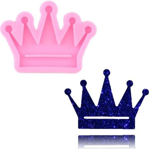 Glossy Crown Silicone Mold DIY Craft Jewelry Making Epoxy Resin Keychain Mould Pendant Polymer Clay Custom Keychains Moulds