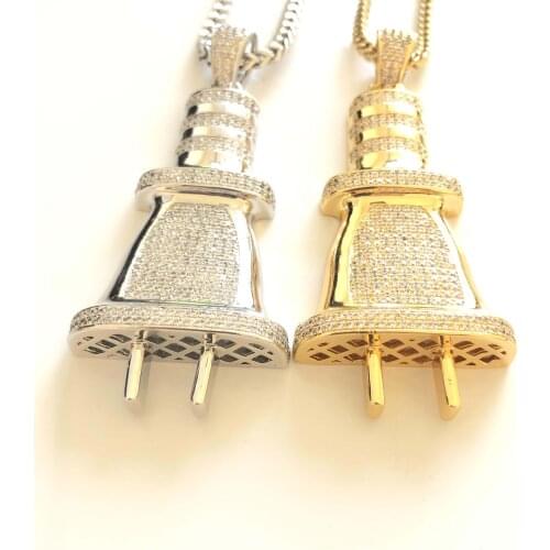 Iced out plug pendant for men