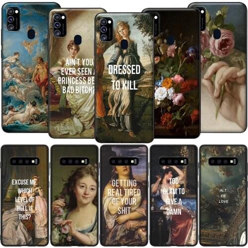 GX51 Classic Painting Flower Aesthetic Case for Samsung A10S A20S A40S A50S A70S A51 A71 A81 A91 M11 M30S M31S M21 M51 A02S A42