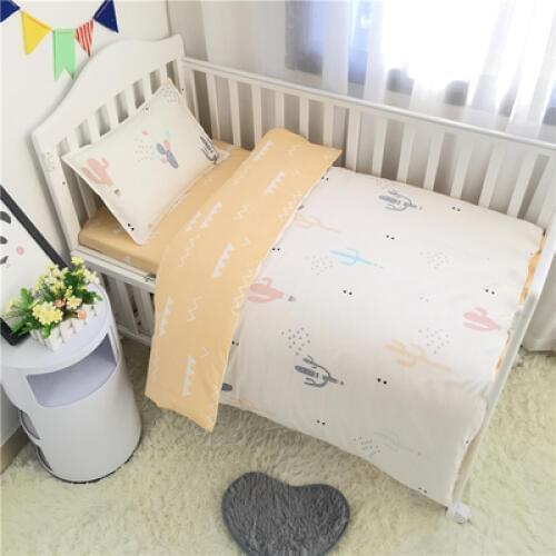 New Arrive Cactus Cotton Baby Cot Bedding Set Newborn Crib Bedding Detachable Quilt Warm ,Duvet/Sheet/Pillow, with filling