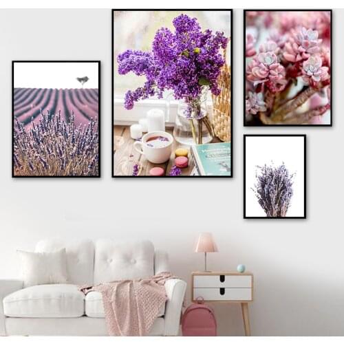Lavender Purple Succulent Lilac Flower Wall Art Canvas Painting Nordic Posters and Prints Living Room Decoration Wall Pictures