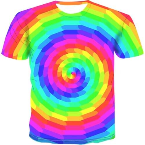 2020 autumn new 3DT Shirts for Men Short Sleeve interesting fashion Colorful pattern T-shirtmens O-neck Loose streetwear