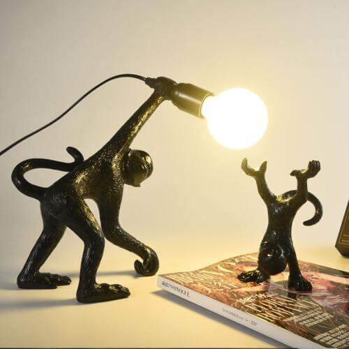 New Originality Monkey Hemp Rope Clothing Store Retro Industrial Animal Resin Hemp Rope Lamp Nordic Chandelier
