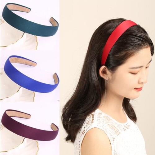 Hot Fashion High Quality PP Wide Solid Headbands Vintage Women Girls Elastic Hair Bands Hair Accessories