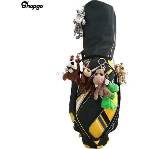 [Size 6-7pcs] Lovely Animal Small Golf Ball Bag Hanging Zipper Golf Bags Sporting Goods Mascot Novelty Cute Gift