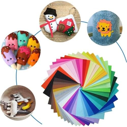 40pcs/set Colorful Non-Woven Felt Fabric Polyester Cloth Felt Fabric DIY Bundle for Sewing Doll Handmade Craft Thick Home Decor