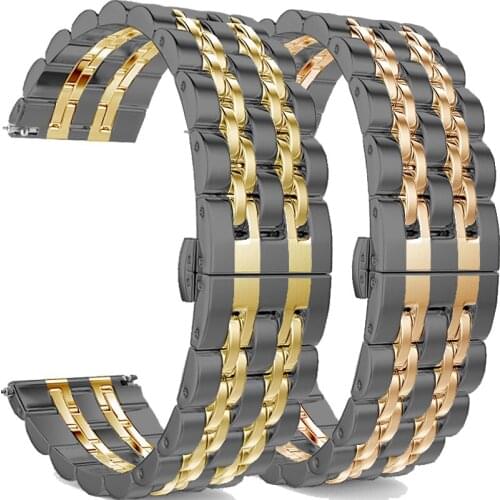 Stainless Steel Straps For Xiaomi Huami Amazfit Bip S 47MM 42MM Smart Watch Band Replaceable Bracelet For Samsung Gear S3 Correa