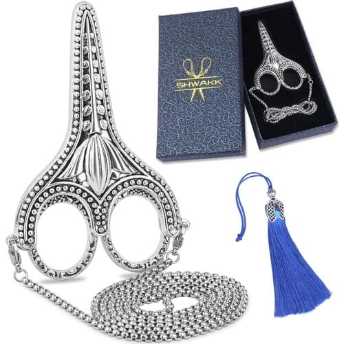 SHWAKK Retro Scissors Antique Vintage Scissors Embroidery Scissors Sewing Supplies Stainless Steel Scissors Tailor Scissors