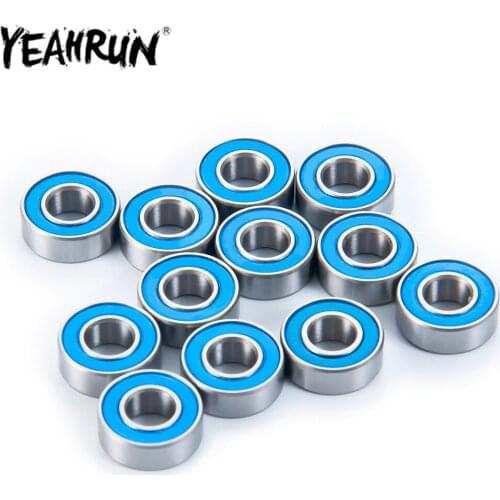 YEAHRUN 12PCS/lot Rubber Seal Bearing Kit for Tamiya Frog, Super Blackfoot, & Stadium Blitzer Blue Ball Bearing Parts