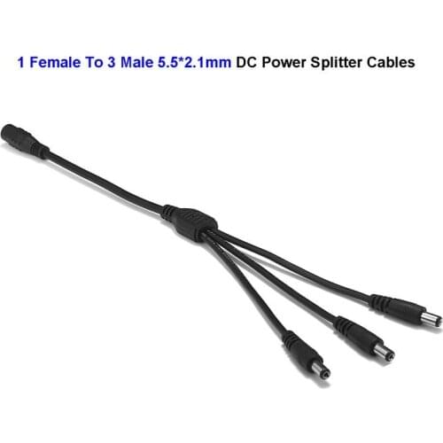 RGB LED Strip 5.5 x 2.1mm DC 1 To 2 3 Way Power Splitter Cable 1 Female To 3 Male Jack Connector Splitter Wire For CCTV Camera