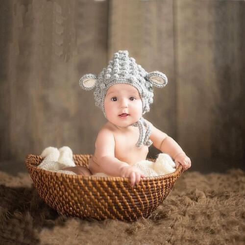 Newborn Baby Girl Boy Crochet Hat Photography Props Infant Picture Photoshoot Props Cap Fotografia Accessories Baby fotoshooting