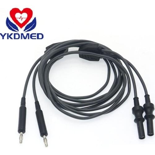 Two 4.0 Banana Plugs to Two 4.0 Copper Tubes Silicone Electrocoagulation Cable 3m