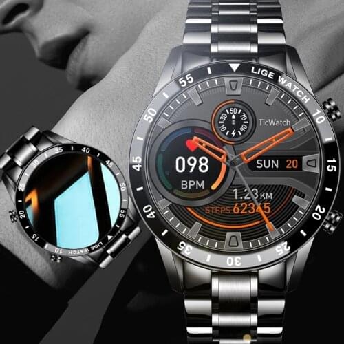 LIGE Bluetooth Phone Answer Call Smart Watch Men Full Touch Dial Call Fitness Tracker IP67 Waterproof Sport Smartwatch For Men