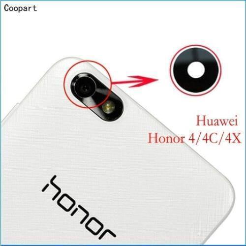 2pcs/lot Coopart New Back Rear Camera lens glass replacement for Huawei honor4/4C/4X honor 4 4C 4X with Sticker top quality