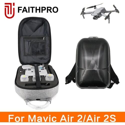 For DJI Mavic Air 2/Air 2S Hard Shell Backpack Dual Zipper travel portable backpack Waterproof Carrying Bag Drone Accessories