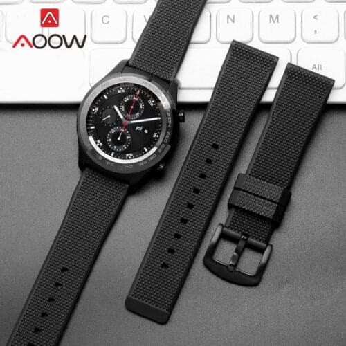 Universal 22mm Sport Silicone Strap Stainless Steel Buckle Waterproof Men Sport Rubber Replacement Wrist Band Watch Accessories