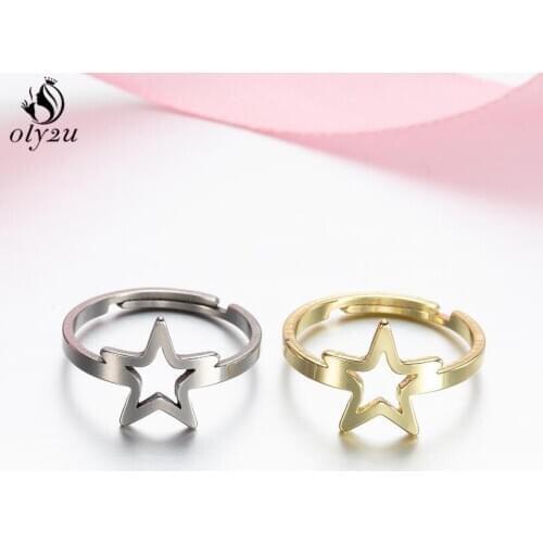 Vintage Gold Color Pentagram Star Rings Bohemian Geometric Jewelry Ring for Women Girls Fashion Jewelry Accessories Anillos