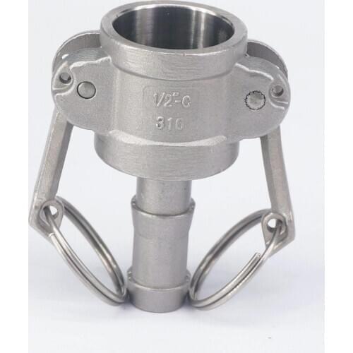 1/2" Hose Tail Barb 304 Stainless Steel Type C Socket Camlock Fitting Cam and Groove Coupler