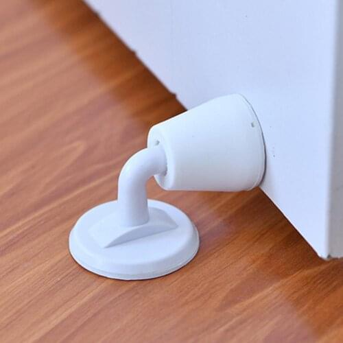 1 Set Door Stopper Self-adhesive Shock Absorption Silicone Punch-free Noise Canceling Door Catch Holder Home Door Stops