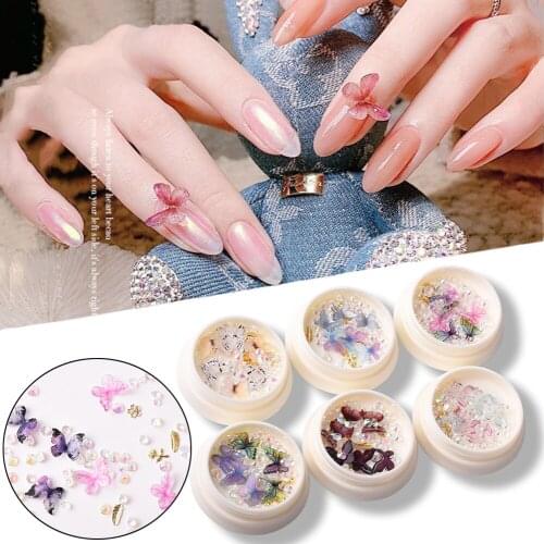 1 Box Butterfly Bee Sequins For Nails Art Decoration Mixed Colorful Flower DIY Nail Art Paillettes Jewelry Manicure Accessory