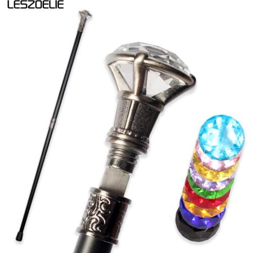 10 Colors Luxury Diamond Handle Man Decorative Walking Cane Women Party Fashionable Walking Canes Crystal Wedding Stick