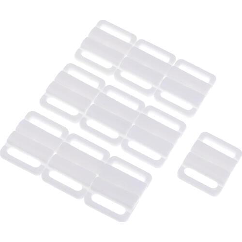 10 Sets 14mm Plastic Bikini Clips Hook Snap Clasps Swimwear Bathing Suit Fasteners