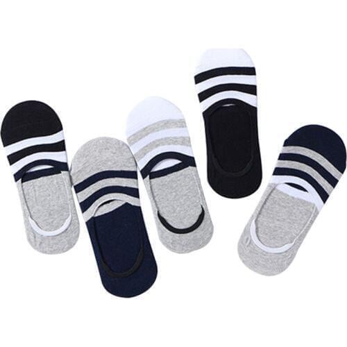 10pcs=5pair Men Boat Socks High-Quality Autumn Spring Man Casual Socks Meias Striped Fashion Invisible Soft Cotton Sock Slippers