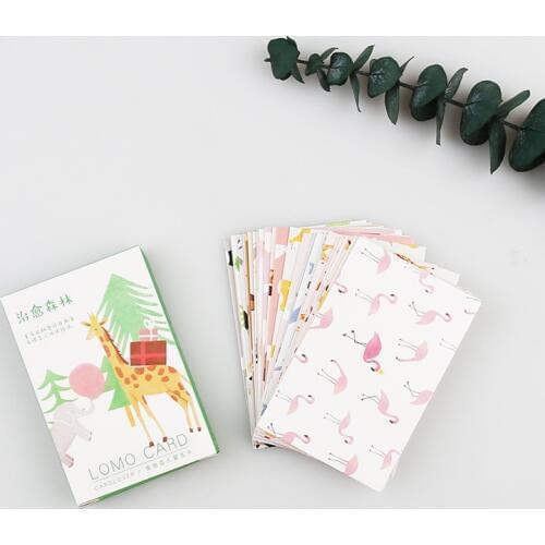 28 Sheets/Set Cute Forest Animals Series Lomo Card Mini Postcard Greeting Card Christmas Gifts
