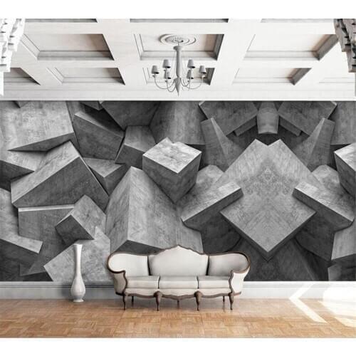 Beibehang Customized 3D wallpaper modern fashion realistic black and white stone brick wall living room decoration background