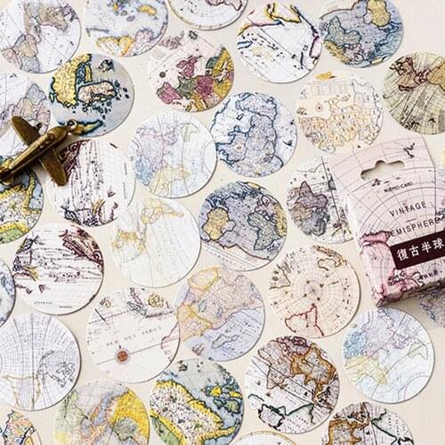 46pcs/box Lovely Retro hemisphereSticker Diary Note Decoration Sticker Gift Multifunction Paper Stickers Scrapbooking