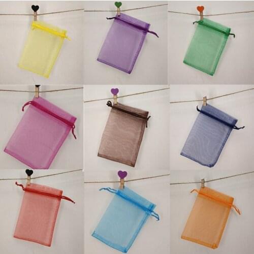 50pcs Large Organza Gift bags Jewelry Storage Bags tulle fabric Wedding Drawstring Packaging Pouches 5z