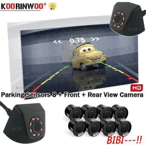 Koorinwoo Automobiles Car Parking Sensors 8 Probe Parktronic Alarm Front Camera Car Rear view Camera Parking Reverse Backlights
