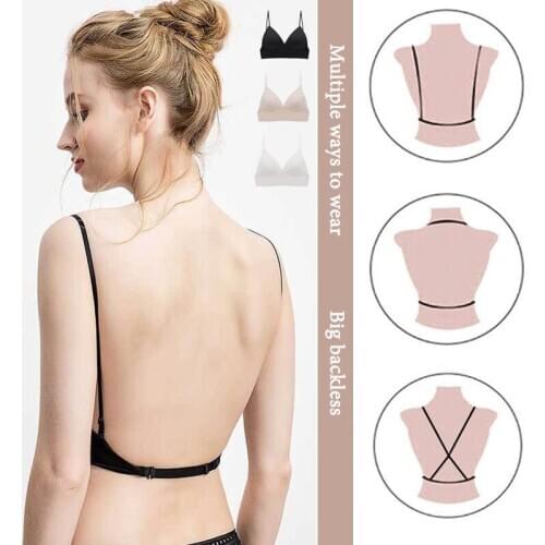 Sexy Lingerie Bras For Women Backless Bra Push Up Sling Smooth non-marking Bralette Dots Low Back camisole Underwear