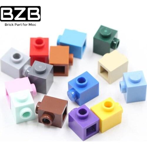 BZB 10Pcs MOC PART 87087 Bricks Special 1x1 with Stud on 1 Side Block DIY Building Blocks Educational Kids Boys Girls Toys Gift