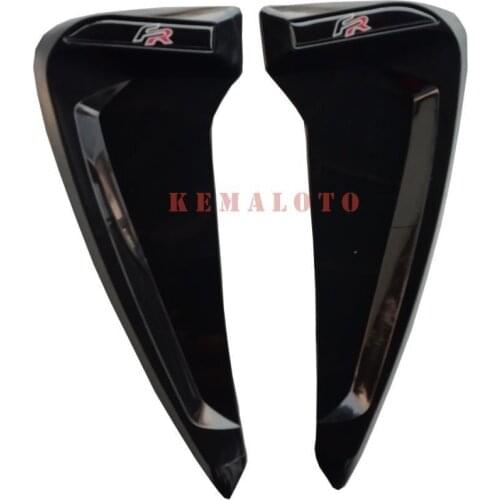 OEM SEAT FR Logo Piano Black Flexible Fender spoiler Venti Grille Left Right 2 Pcs logo vent
