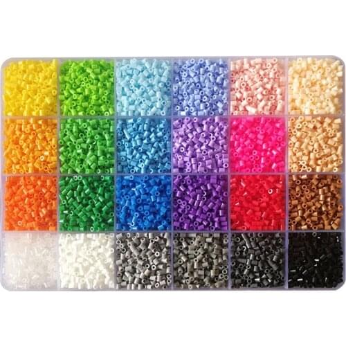 JINLETONG 2.6mm Hama Beads 15600pcs/Box 24 Colors Mini Fuse beads jigsaw puzzle mini puzzle puzzle box kids toys educational