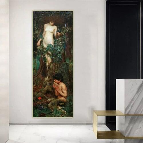 Citon Canvas oil painting John William Waterhouse《A Hamadryad》Artwork Poster Picture Modern Wall Art decor Home Decoration