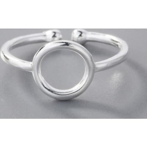 100% 925 Sterling Silver Fashion Jewelry Round Cocktail Ring Inner Diameter 1.3cm Sizable Girls Kids Xmas Gift