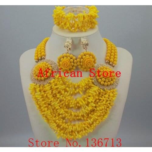 Coral Nigerian Wedding Beads Unique Bridal Jewelry Set Popular Style Wholesale Free Shipping R233