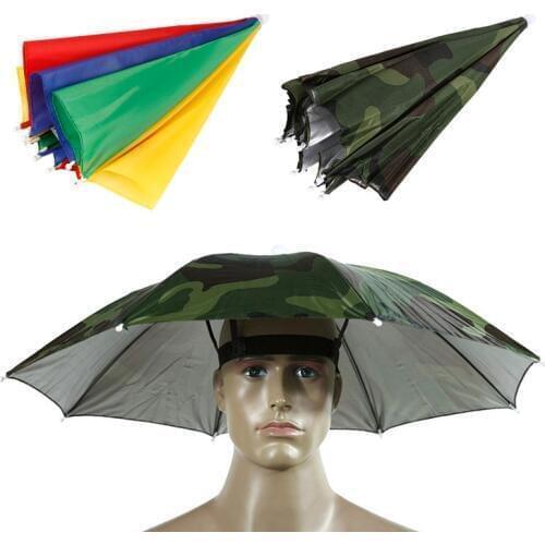 Colorful/Camo Umbrella Hat Cap Fishing Cap Sun Shade Camping Hiking Outdoor Parasol Umbrella Hat Cap Outdoor Camping Fishing