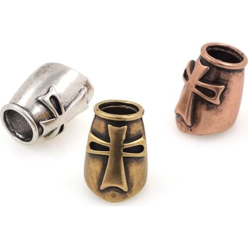 Antique Copper Cross Helmet Spacer Beads for Bracelets Necklaces Pendants Jewerly Making 17x12x13.5MM