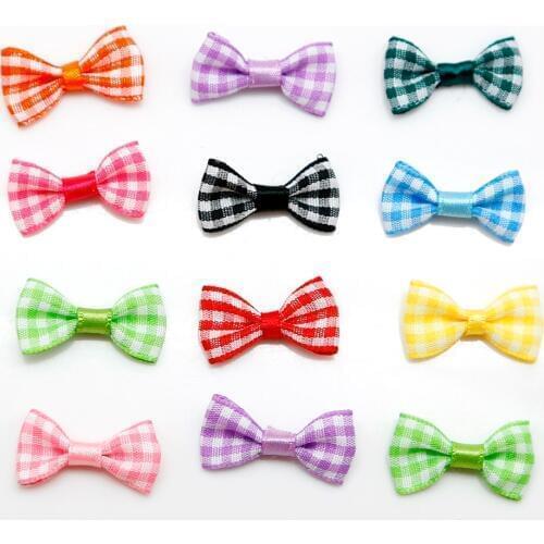 100Pcs 3*1.5cm Mini Stripe Grosgrain Ribbon Bow-knot Home Handmade DIY Craft Scrapbooking Decoration Sewing Accessories