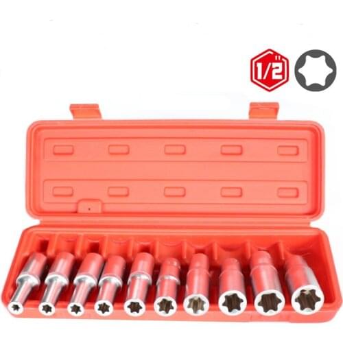 1/2 Inch Drive Torx Deep Socket Set E16 E18 E20 E22 E Type Long Wrench Head For Ratchet Box End Wrench Sleeves Set
