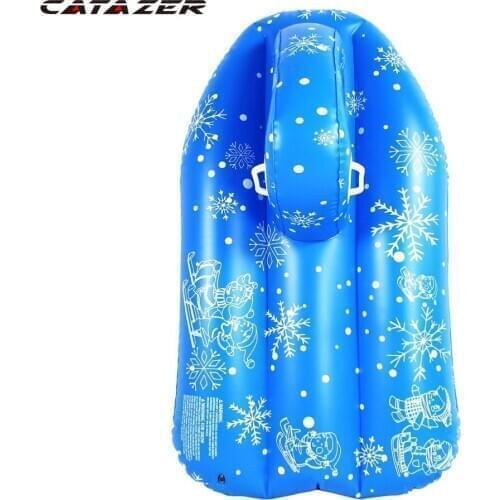 Inflatable Snow Tube Floated Skiing Board Winter Skating Sled Boat Ski Circle with Handle Winter Snow Toy Skiing Accessories