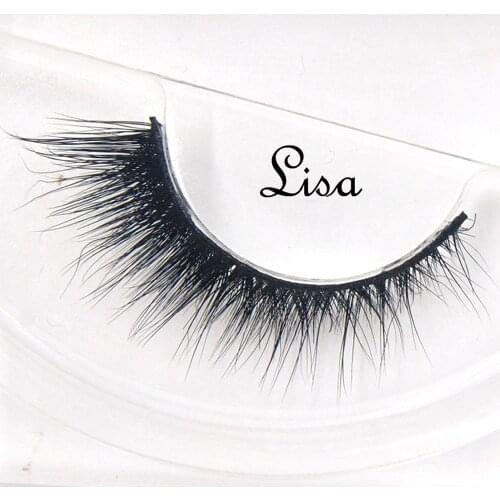 False Eyelashes hand made winged black band mink lashes black cotton stalk natural long eye lash reuse daily eye extension-lisa