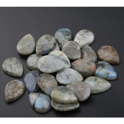Natural Flash Labradorite Stones Cabochon 12*16, 13*18, 15*20, 18*25 mm Water Drop Shape No Hole for Making Jewelry