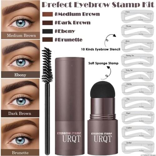 One Step Eyebrow Stamp Shaping Kit 10 Kind Eyebrow Stencil Shaping Makeup Kit Perfect Eyebrows in Seconds Waterproof EyeBrow Gel